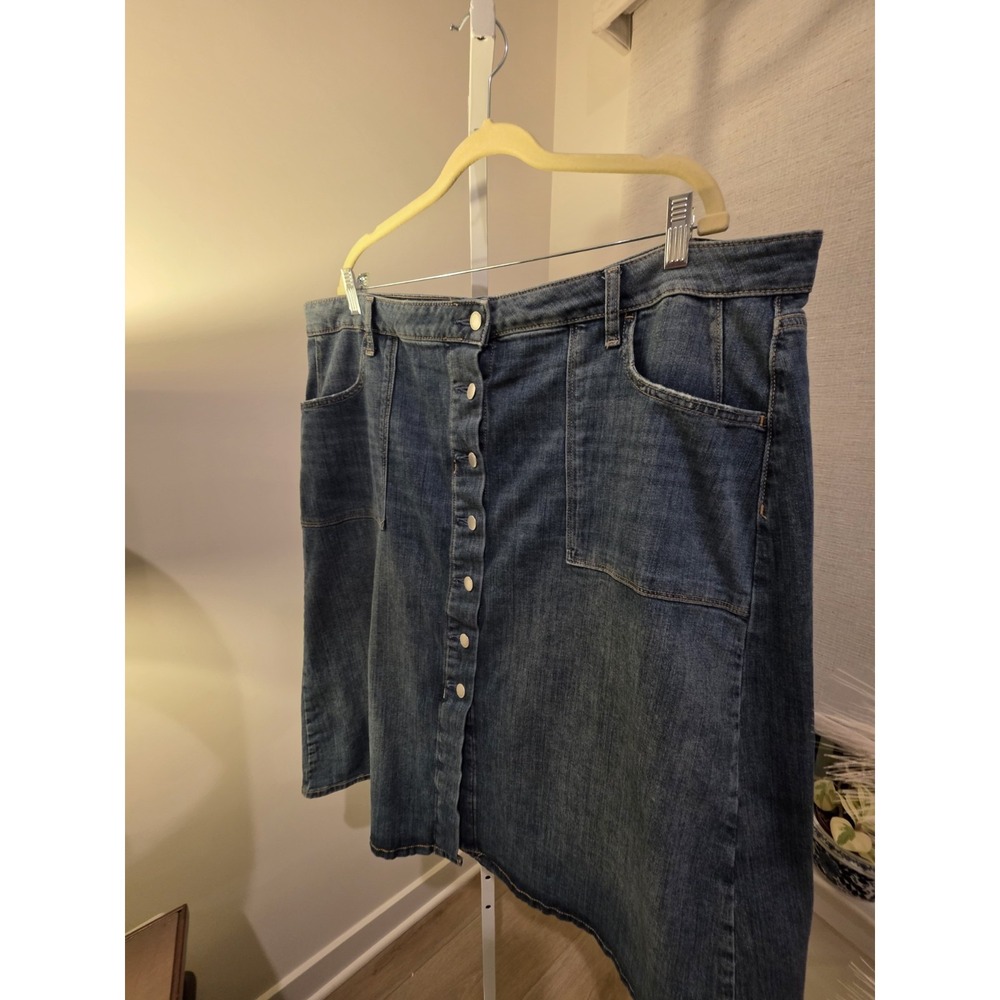 Sonoma Hi Rise Denim Skirt 18W Button Fly Midi Relaxed - Picture 12 of 16